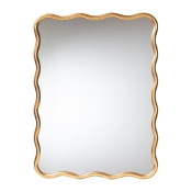 Baxton Studio Cassara Gold Scalloped Rectangular Wall Mirror - Stylish Curved Edge Decorative Wall Accent for Living Room, Bedroom, or Entryway Baxton Studio restaurant furniture, hotel furniture, commercial furniture, wholesale bedroom furniture, wholesale mirror, classic mirror